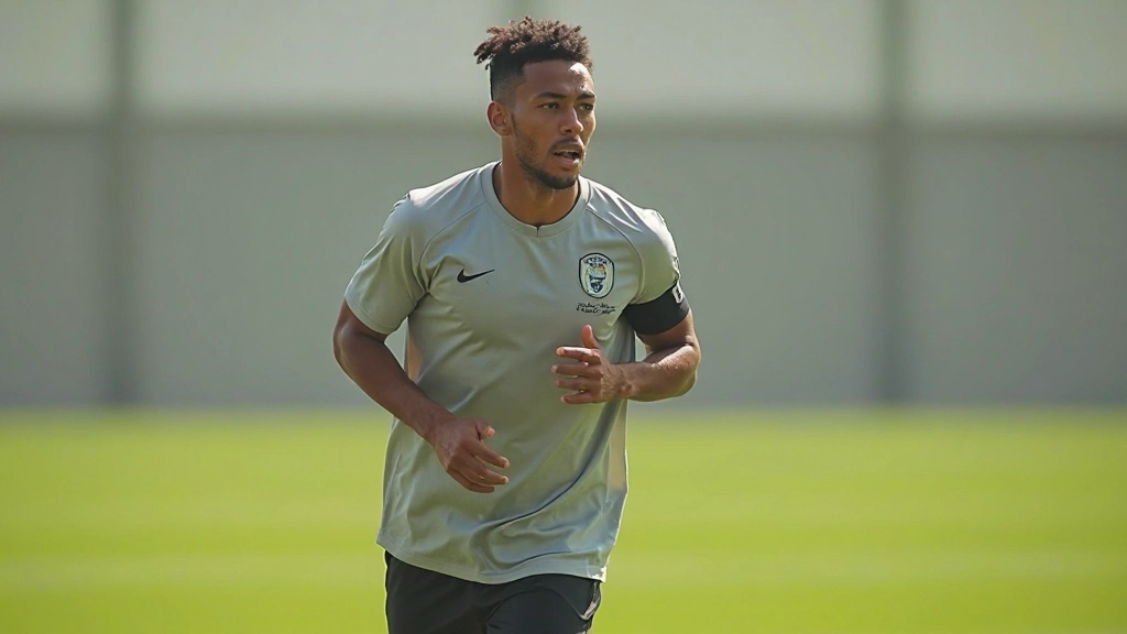 Professional soccer player performing cardiovascular conditioning drill during training session
